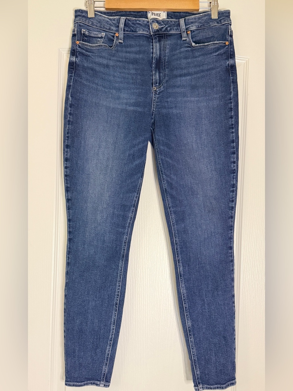 PAIGE Hoxton Ankle Jeans 32 Roadhouse High Rise Skinny Stretch Denim